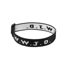 Jacquard Printed Wrist Strap Bracelet Ribbon Unisex WWJD Bracelet Adjustable Bracelet (Option: Black Jacquard)
